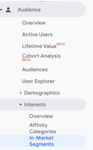 Affinity categories and In-Market segments